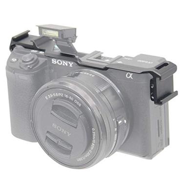 Imagem de Placa de reposição de adaptador de sapato frio duplo, extensão de microfone com capuz fácil suporte de suporte de calçado frio para câmera Sony Alpha A6400 ILCE-6400, acessório de gravação de vídeo Vlogging
