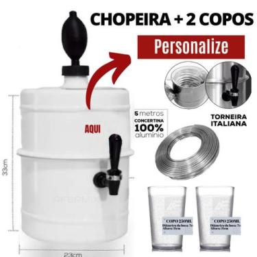 Imagem de Chopeira Portatil Em Aluminio 5,1 Litros C/ 2 Copos - Beer Chopp