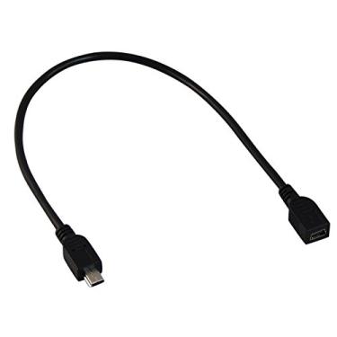 Imagem de YCS Basics cabo USB 2.0 preto USB Mini B macho 5 pinos para USB Mini B fêmea 5 pinos, 01 Ft