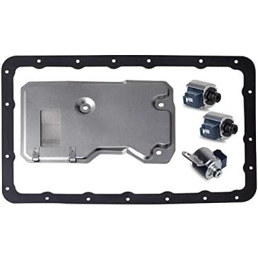 Imagem de A340E/F/H Transmission Shift Solenoid + Lock-Up/TCC Solenoid com Kit de Junta de Filtro Compatível com 1985 Up Toyata 4Runner Cressida Pickup Previa Supra T100 Tacoma