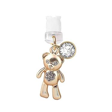 Imagem de EIISE & FONDA CP1 Porta de carregamento USB plugue anti-poeira pingente de urso de pelúcia pingente de telefone para iPhone 11/XS MAX/XR/X/8 Plus/7/6S/6/SE iPad iPod, aprox. 1" (A) x 0,35 cm (L) x 0,3