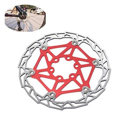 Imagem de Yajun Rotor de freio a disco MTB Mountain Bike Disco de 160 mm de diâmetro Freio de bicicleta Acessórios de bicicleta de estrada flutuante, vermelho