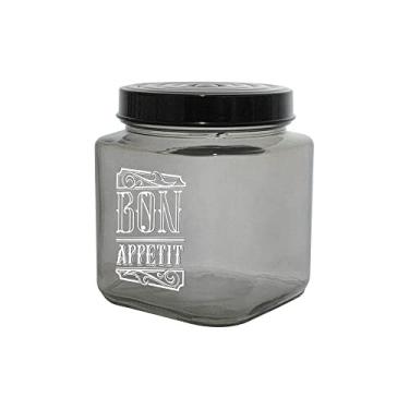 Imagem de Pote de Vidro com Tampa Bon Appetit Preto 1 Litro - Casambiente