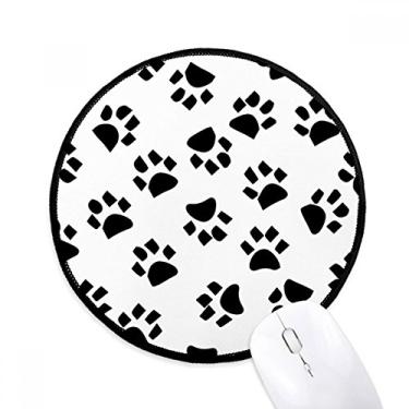 Imagem de DIYthinker Tapete de rato padrão de grão arte animal pegada de gato desktop escritório tapete redondo para computador