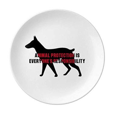 Imagem de Animal Protect Is Everyones Prato de responsabilidade decorativo de porcelana Salver Louça Prato de jantar
