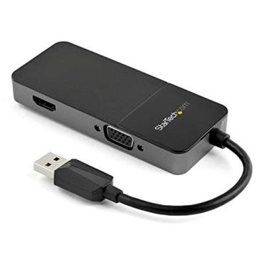 Imagem de StarTech. com adaptador USB 3.0 para HDMI e VGA – Conversor adaptador multiportas 4K/1080p USB Tipo-A com monitor duplo – Placa de vídeo externa para várias telas – Adaptador USB multivisor (USB32HDVGA)
