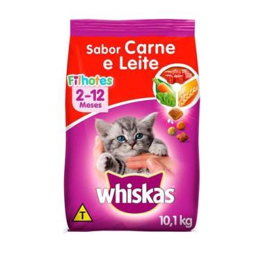 Imagem de Ração Whiskas Para Gatos Filhotes Sabor Carne E Leite - 10,1Kg