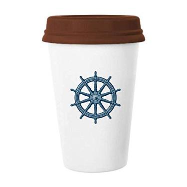 Imagem de Caneca de cerâmica do exército do oceano militar da exploração do leme para copo de café