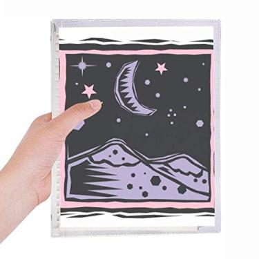 Imagem de Caderno de anotações Purple Mountain Moon Star Element, folha solta, diário recarregável