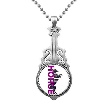 Imagem de OFFbb-USA Pingente de corte de cavalo em pé, joias, música, torque, etiqueta pendente