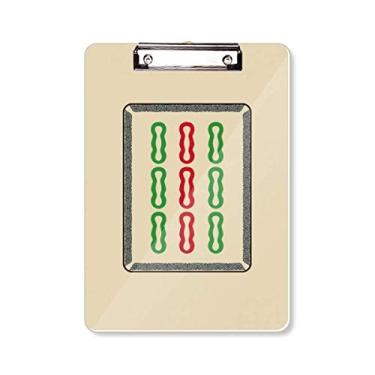 Imagem de Mahjong Barra de bambu 9 azulejos padrão prancheta pasta, bloco de escrita A4