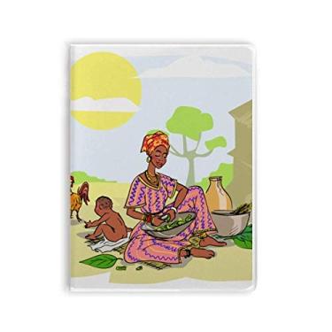 Imagem de Caderno aborígene africano, preto, feminino, infantil, totems, capa de goma