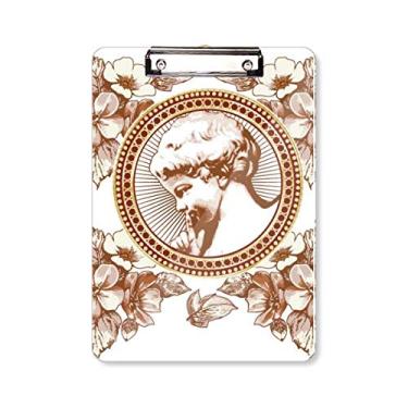 Imagem de Quadro de prancheta com estampa de ilustração moderna de folha de flor, placa de apoio A4