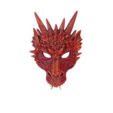 Imagem de BaronHong Halloween Mardi Gras Costume Cosplay Demon Dragon Wings for Adult(Mask-red,M)