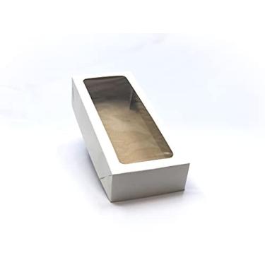Imagem de 20 Caixas com Visor para Cosméticos, Donuts e Gravata: 27x11x5 cm (Branca)