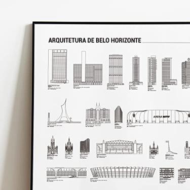 Imagem de POSTER ARQUITETURA DE BELO HORIZONTE - LISTA COM ARRANHA-CÉUS, ESTRUTURAS, ESTÁDIOS, MUSEUS E PONTOS TURÍSTICOS POR ORDEM DE TAMANHO - A2 60X42 - MYWORLDMAP - BELO HORIZONTE