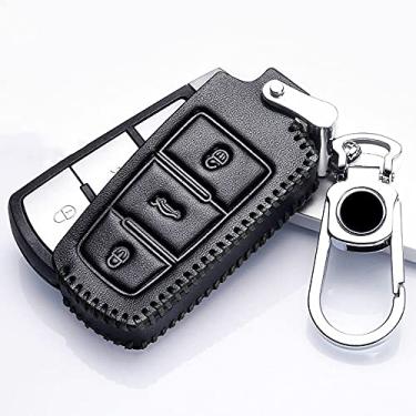Imagem de SELIYA Capa de chave de carro de couro, adequada para Volkswagen VW Passat CC B6 B7 B7L CC R36 Maogotan B5 Passat 3C protetor de chave de carro, 009, KK, B
