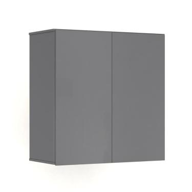 Imagem de Armário Aéreo Multiuso Cozinha Dispensa Lavanderia Suspenso 2 Portas Prateleira Interna Organizadora - Cinza - RPM Móveis