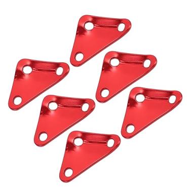Imagem de Aparador de cabos de barraca compacto portátil triangular prendedor de corda de acampamento (vermelho)