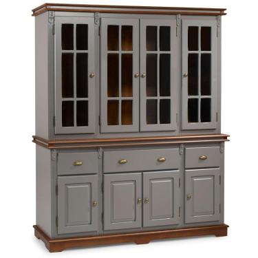 Imagem de Cristaleira Arca e Oratório 8 Portas 3 Gavetas Manchester 2055 Linz Móveis - Cinza/Imbuia