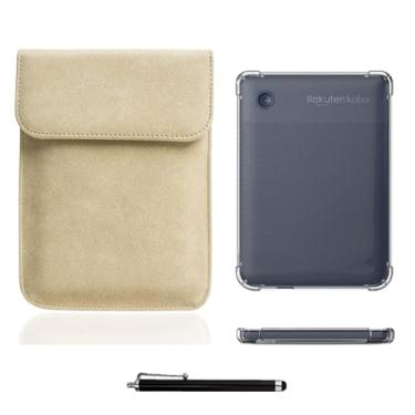 Imagem de enoxboo Capa para Kobo Clara 2e, 6 Polegadas 2022 Liberadas, Choques Slim Lim Clear Back Lightweight Matte Grip Lados TPU Bumper para Ereader, Vem com Uma Bolsa de Manga