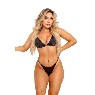 Imagem de Biquíni Aviador, Calcinha Empina Bumbum de Tira e Fio Dental