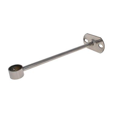 Imagem de Bettomshin Suporte de montagem no teto, suporte de tubo de guarda-roupa, diâmetro de 8 cm, cortina de chuveiro armário haste de suporte de haste de guarda-roupa soquete de flange de tubo 2 peças (altura de 25 cm)