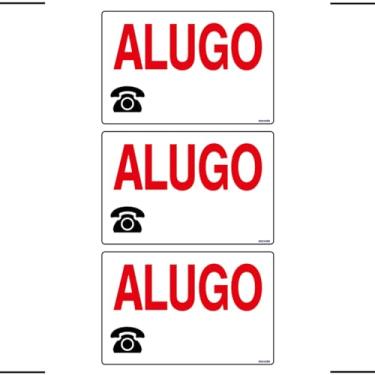 Imagem de Combo 3 Placas De Sinalização Alugo 30x20 Ekomunike - P-14 F9e