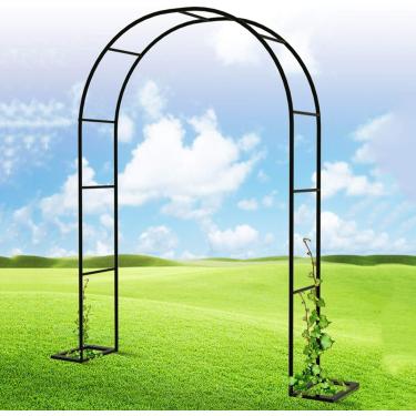 Imagem de Árvores de jardim ao ar livre e treliça de metal preto decoração flores planta trepadeira gramado quintal, rosa para plantas trepadeiras - 8 tamanhos, verde escuro, 350 × 25 × 220cm/137 ″ ×