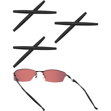 Imagem de Acefrog 3 pares de meias de silicone macio atualizadas para óculos Oakley Transistor OX3085, capacitor, lagarto, raio, óculos preto