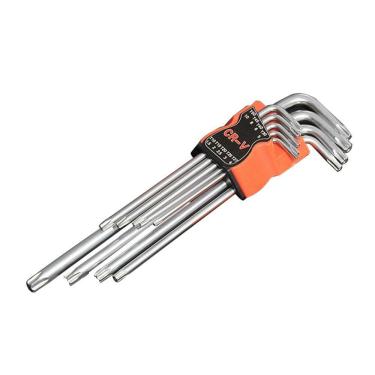 Imagem de 9 pcs hexadecimal chave chave conjuntos ameixa estrela torx l forma repai ferramenta 