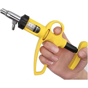 Imagem de Injetor animal, injetor de vacina contínuo ajustável de 5ml, cabeça de metal evita danos por mordida, para gado gado frango ovelha porco ferramenta veterinária