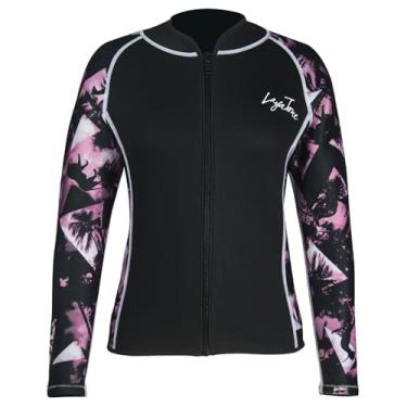 Imagem de LayaTone Roupa de mergulho feminina de neoprene de 3 mm, mangas opcionais de neoprene/lycra para natação, mergulho, surf, canoagem