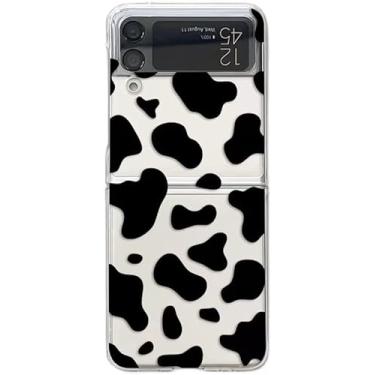 Imagem de Peachy Life Capa para Samsung Galaxy Z Flip 4, estampa de vaca divertida para mulheres e meninas estilo estampa de animal fofo capa protetora transparente compatível com Samsung Galaxy Z Flip 4 (estampa de vaca)