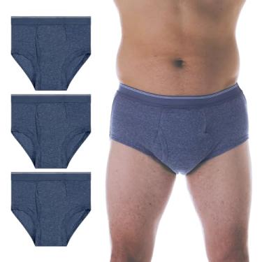 Imagem de Wearever Cuecas masculinas de incontinência para controle da bexiga com superabsorção – roupa íntima masculina reutilizável e lavável à prova de vazamento (pacote com 3) (cinza) (3GG) (cintura 46-48)