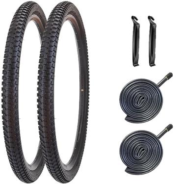 Imagem de Pneus de bicicleta de 66 cm, 66 x 5,3 cm, adequado para bicicleta de montanha, 26 x 1,95, 26 x 2,10, 26 x 2,125, mountain bike, praia, cruiser, bicicleta urbana (2 pneus e 2 tubos)