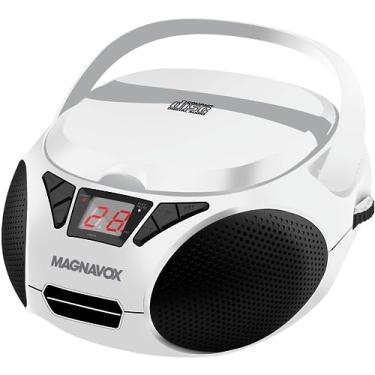 Imagem de Magnavox Boombox Portátil MD6924 Com Carregamento Superior | Rádio Estéreo AM/FM | Compatível Com CD-R/CD-RW | Display LED | Porta AUX | Leitor de CD Programável | Preto (Branco)