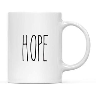 Imagem de Andaz Press Decoração de cozinha rústica simples de 325 ml Caneca de café de cerâmica para presente, esperança, 1 pacote, inclui caixa de presente, ideias minimalistas de e Natal