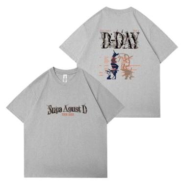 Imagem de Camiseta Su-ga AgustD D-Day Star Style Fashion Estampada para Fãs, B Cinza, G