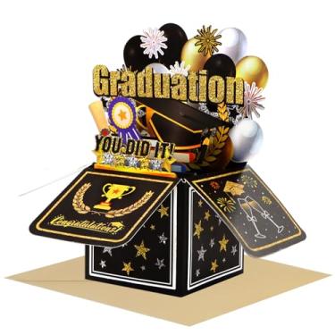 Imagem de D4DREAM Cartão pop-up de formatura 2025 - Cartão de felicitações de formatura com envelope 3D You Did it Congrats Grad Cards for College High School Phd Master Graduates