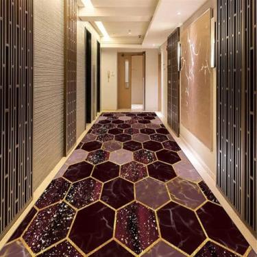 Imagem de Tapete no corredor, área lavável na máquina Tapete Runners Non Slip Kitchen Tapete para sala de estar do quarto de entrada,1.3X1.5M