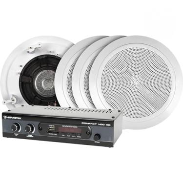 Imagem de HAYONIK, Kit de Som Ambiente, 400W, 4 Arandelas Brancas, 1 Amplificador, Entrada Óptica, USB, Cartão SD, Entrada Auxiliar, Entrada P/Mic, Bluetooth, Rádio FM - COMFORT LINE
