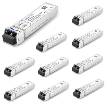 Imagem de QSFPTEK 10Pacote 10GBASE-LR 10G SFP+ Module, 1310Nm, 10Km, Ddm LC Mini-Gbic Transceiver Para Cisco SFP-10G-LR, Ubiquiti UF-SM-10G, Mikrotik, Netgear, Qnap Nas, D-Link, TP-Link 10GBASE-LR: 10Km