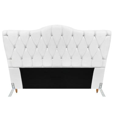 Imagem de Cabeceira Queen Size Casal Cama Box Quarto Barcelona 1,6m (Corino branco)