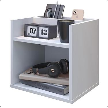 Imagem de Mesa de Cabeceira Suspensa Nicho Para Quarto 100% MDF Branco Tx Estilo Retro Criado Mudo