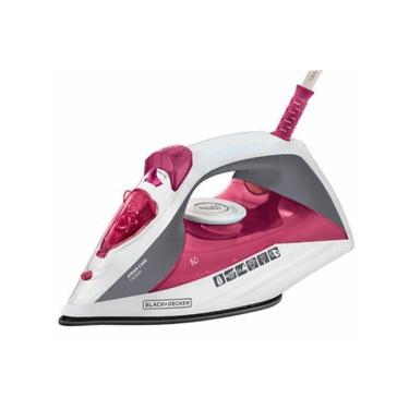 Imagem de Ferro de Passar a Vapor Black&Decker FX2200 Com Spray Frontal Vapor Vertical e 1200W Branco e Rosa