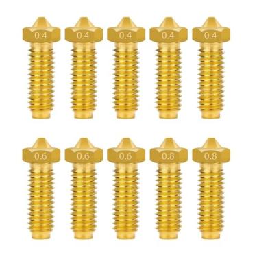 Imagem de 10Pcs Bicos de latão para Anycbic Kobra 2,Kobra 2 Plus,Kobra 2 Max, Kobra 2 Pro,Kobra 2 Neo,Kit de bicos para impressora 3D 5pcs 0,4 mm+3pcs 0,6 mm+2pcs 0,8 mm Bico extrusor Hotend para Kobra 2 Series