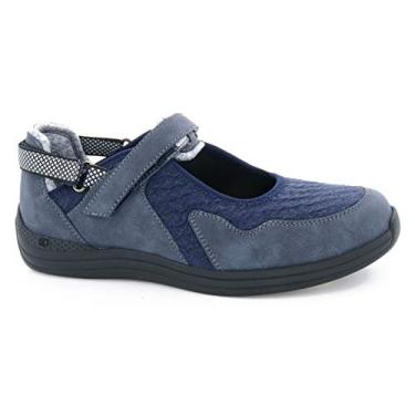 Imagem de Drew Buttercup Oxford feminino, Tecido azul-marinho, 9.5 X-Wide