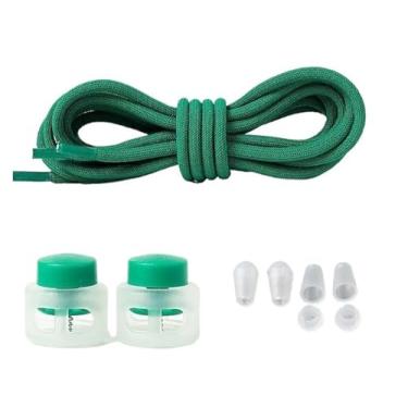 Imagem de Elastic Laces Sneakers Round Rubber Bands No Tie Shoelaces Unisex Basketball Shoe Laces Children Free Tie Shoestrings(Dark green)