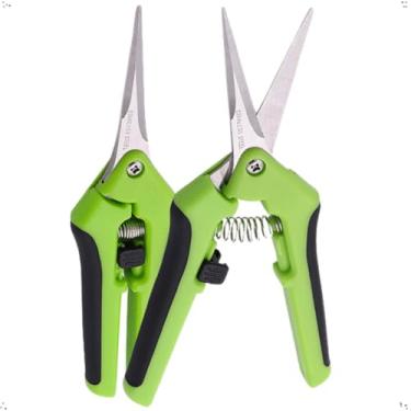 Imagem de Kit 2 Tesouras Poda Jardinagem Ponta CURVA + RETA em Aço INOX